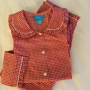 Anavini girls red/white check pajama set. NWOT